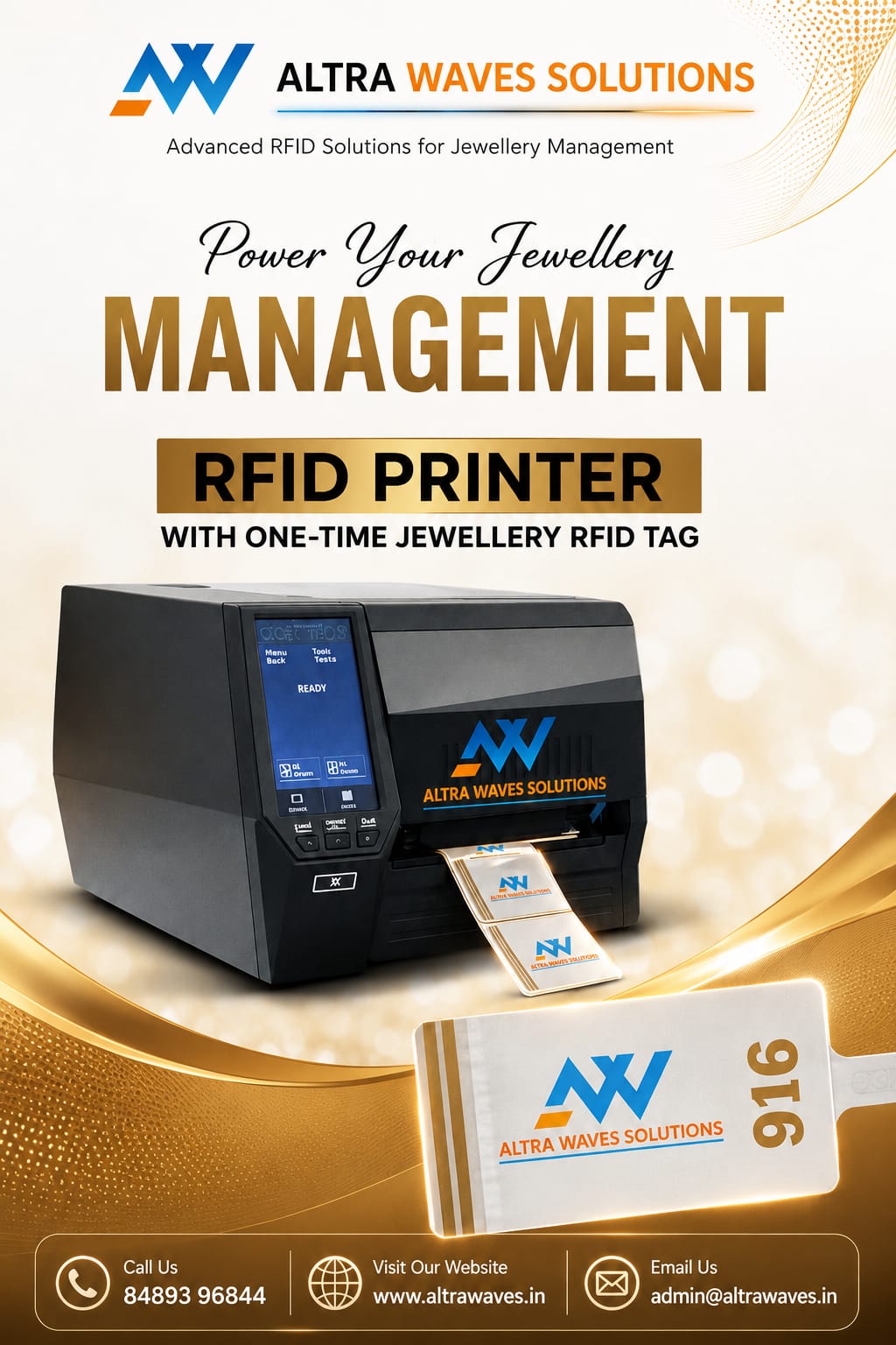UHF RFID printer printing and encoding RFID labels for inventory and asset tracking